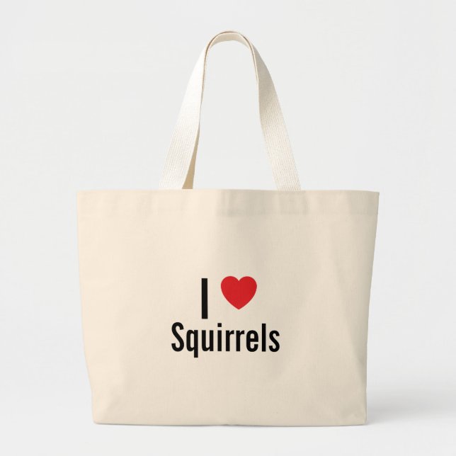 Grand Tote Bag J'aime les écureuils (Devant)
