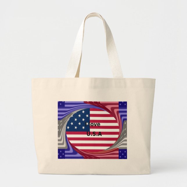 GRAND TOTE BAG J'AIME LES ÉTATS-UNIS (Devant)