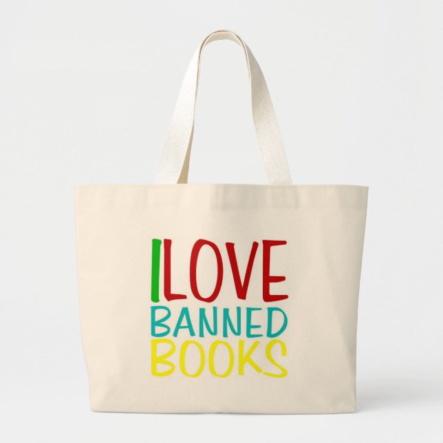 Grand Tote Bag J'aime les livres interdits Fourre-tout (Devant)