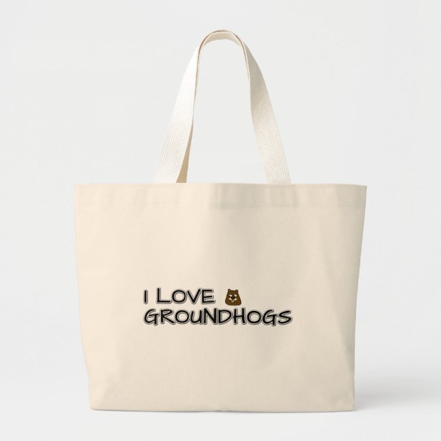 Grand Tote Bag J'aime les marmottes (Devant)