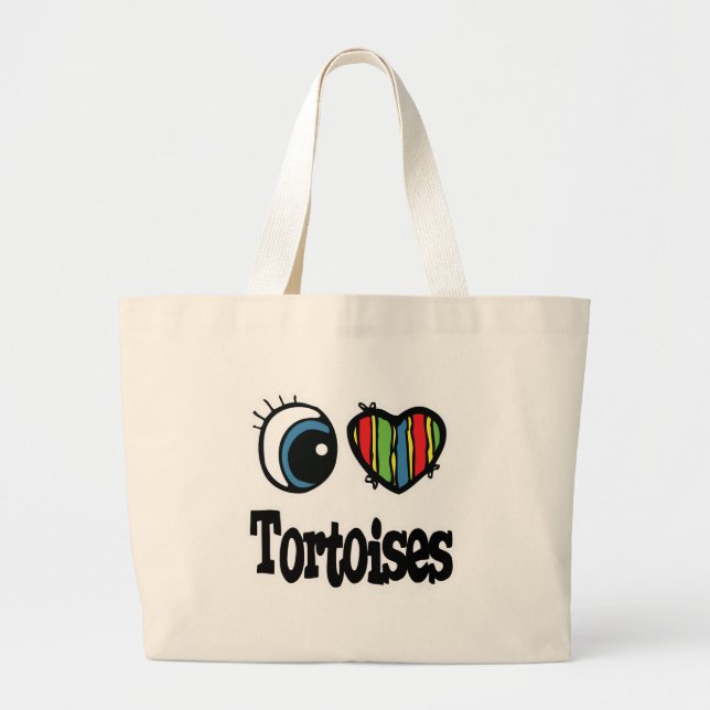 Grand Tote Bag J'aime les tortues (Devant)