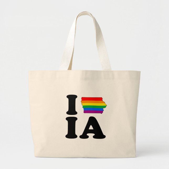GRAND TOTE BAG J'AIME L'IOWA GAI (Devant)