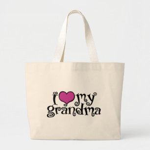Grand Tote Bag J'Aime Ma Grand-Mère