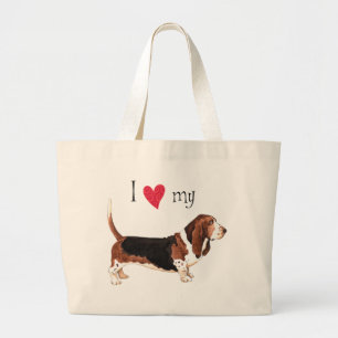 Grand Tote Bag J'aime ma peau de Basset