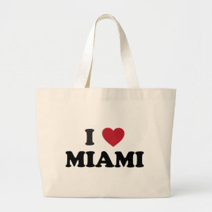 Grand Tote Bag J'aime Miami la Floride