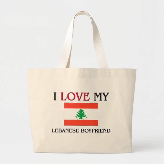 Grand Tote Bag J'aime mon ami libanais (Devant)