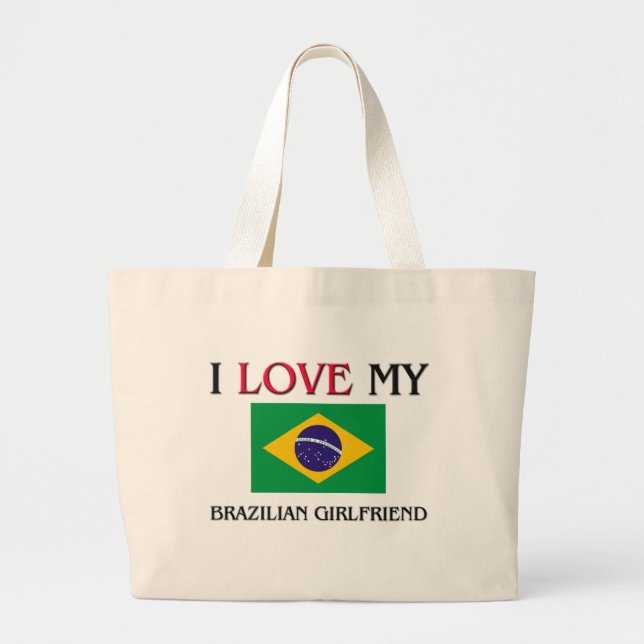 Grand Tote Bag J'aime mon amie brésilienne (Devant)