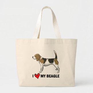 Grand Tote Bag J'aime mon beagle