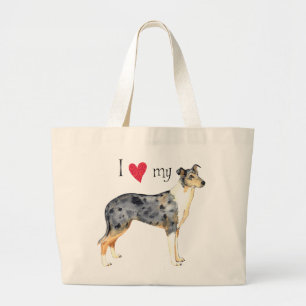 Grand Tote Bag J'aime mon colley lisse