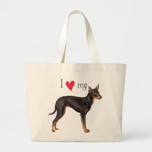 Grand Tote Bag J'aime mon jouet Manchester Terrier