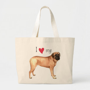 Grand Tote Bag J'aime mon mastiff