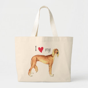 Grand Tote Bag J'aime mon Saluki