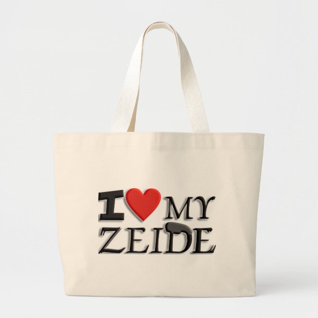 Grand Tote Bag J'aime mon Zeide (Devant)
