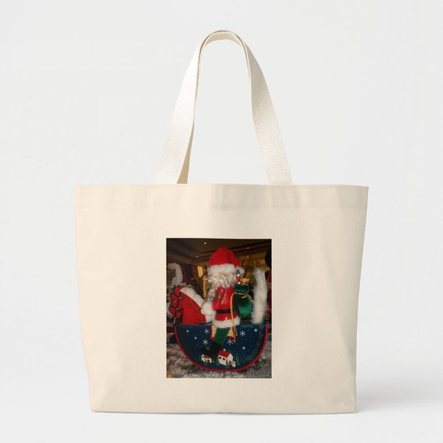 Grand Tote Bag J'aime Noël avec neige Joyeuses vacances (Devant)