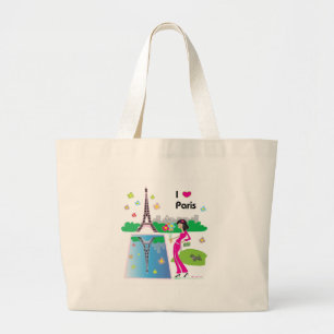 Grand Tote Bag J'aime Paris, France, Moderne