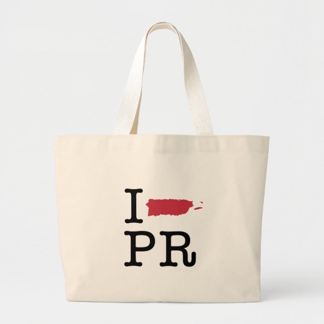 Grand Tote Bag J'aime Porto Rico (Devant)