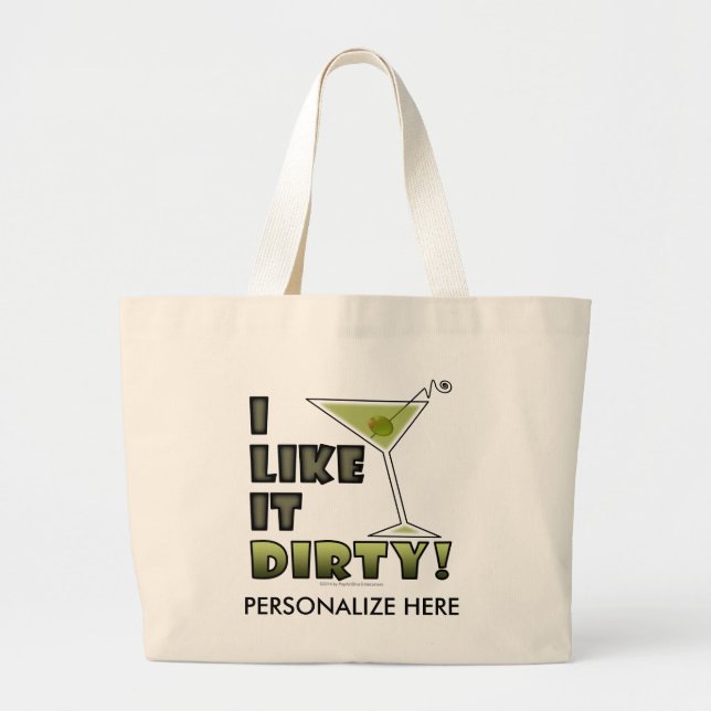 Grand Tote Bag J'AIME QUE ÇA SOIT SALE ! Dirty Martini Cocktail H (Devant)