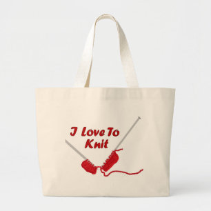 Grand Tote Bag J'aime tricoter