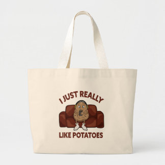 Grand Tote Bag J'Aime Vraiment Les Pommes De Terre - Baguettes De