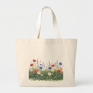 Grand Tote Bag jardin botanique de fleurs sauvages