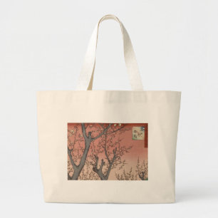Grand Tote Bag Jardin de prune fleuri d'arbre japonais