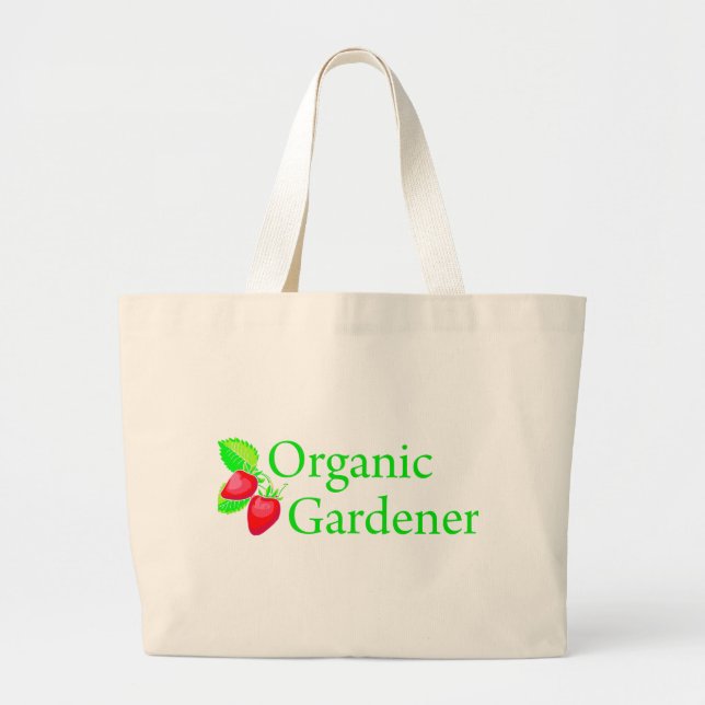 Grand Tote Bag Jardinier bio - Fraises (Devant)