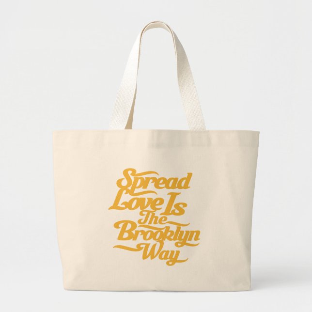 Grand Tote Bag Jaune d'amour de Brooklyn (Devant)