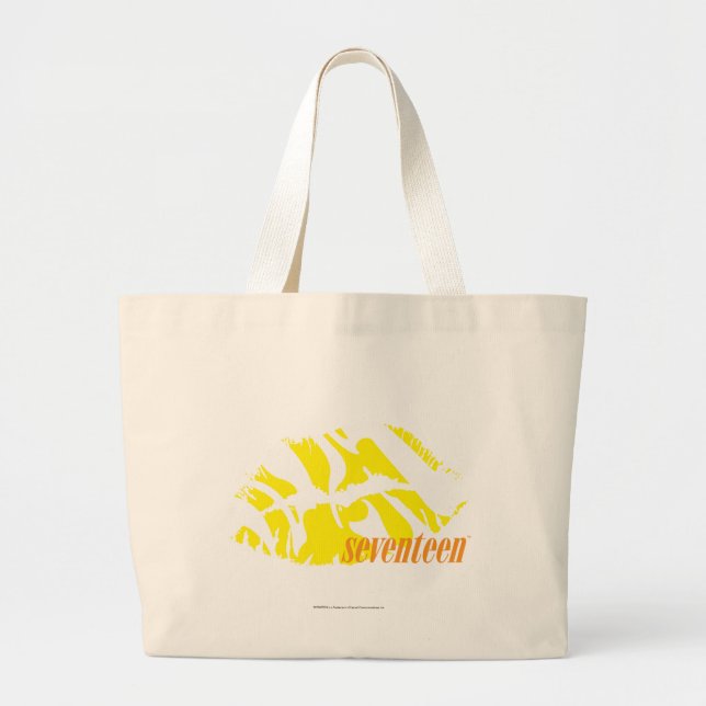 Grand Tote Bag Jaune de zèbre (Devant)