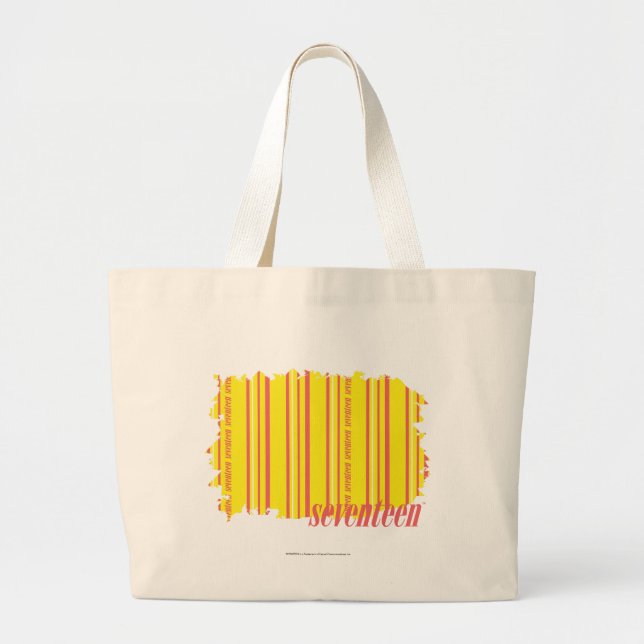 Grand Tote Bag Jaune mince 2 de rayures (Devant)