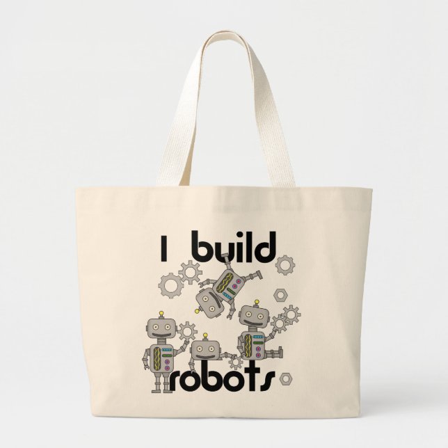 Grand Tote Bag Je construis des robots (Devant)