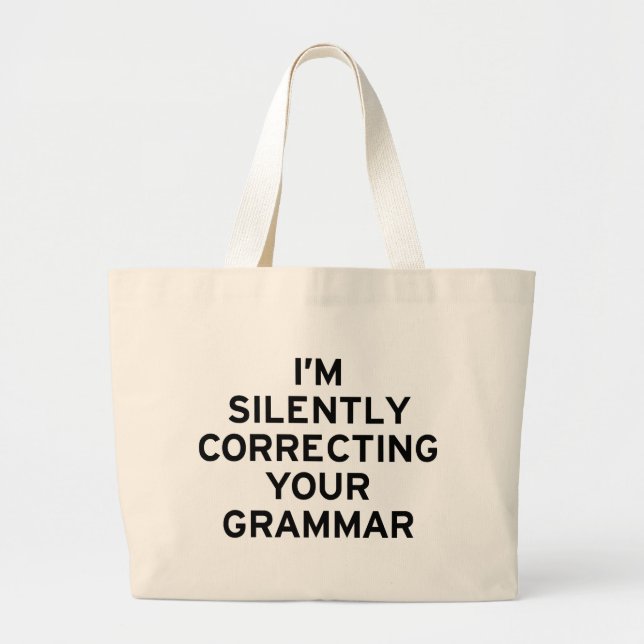 Grand Tote Bag Je corrige la grammaire (Devant)