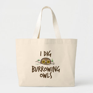 Grand Tote Bag Je creuse creuser des hiboux