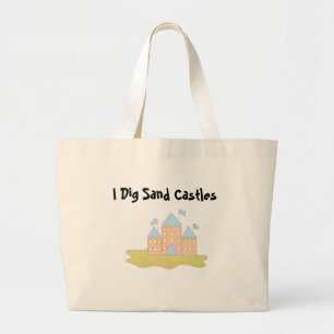 Grand Tote Bag Je Creuse Des Châteaux De Sable