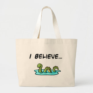 Grand Tote Bag Je crois en monstre de Loch Ness