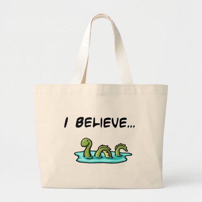 Grand Tote Bag Je crois en monstre de Loch Ness (Devant)