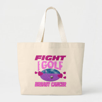 Grand Tote Bag Je joue au golf > cancer du sein de combat