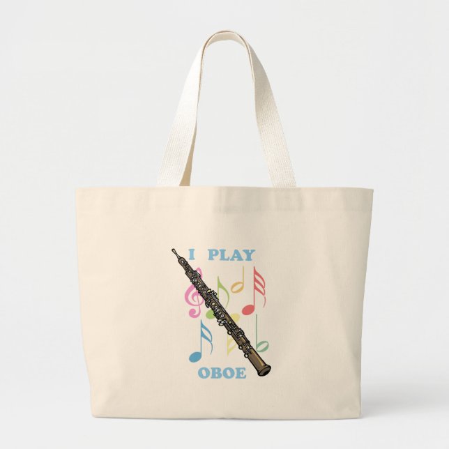 Grand Tote Bag Je joue le hautbois (Devant)