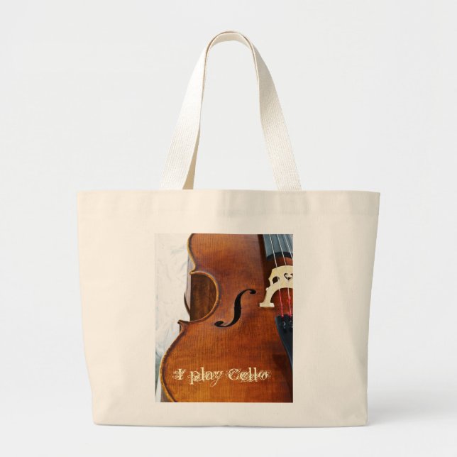 Grand Tote Bag Je joue le violoncelle (Devant)
