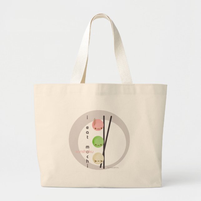 Grand Tote Bag Je mange le mochi (Devant)