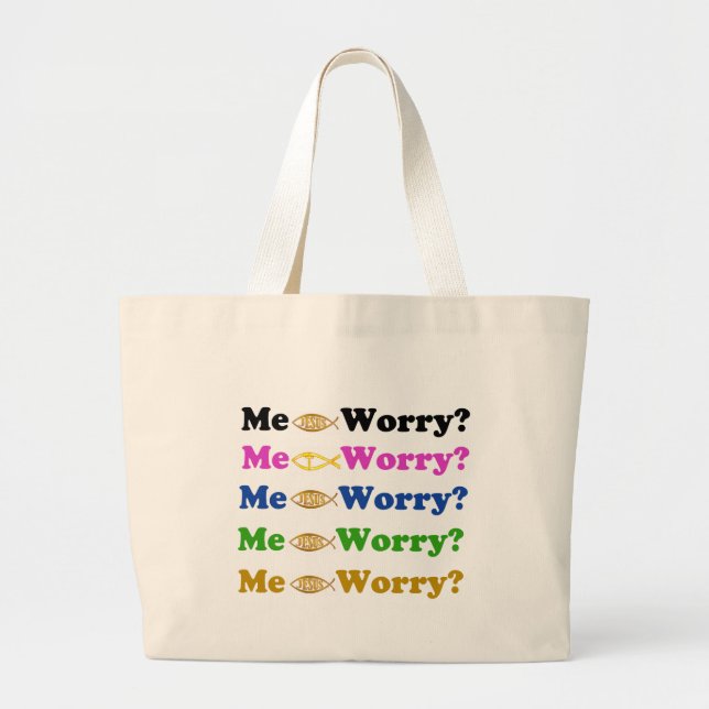 Grand Tote Bag Je M'Inquiète ? (Devant)