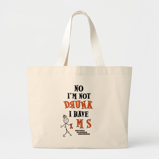 Grand Tote Bag Je ne suis pas DRUNK...MS (Devant)