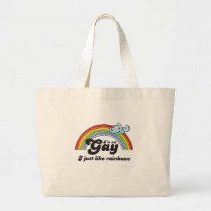 Grand Tote Bag Je ne suis pas GAI, J'AIME JUSTE DES ARCS-EN-CIEL