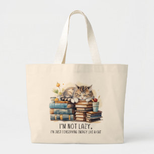Grand Tote Bag Je ne suis pas un chat mignon