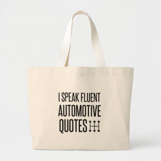 GRAND TOTE BAG JE PARLE DE CITATIONS D'AUTOMOBILES FLUENTES