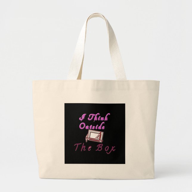 Grand Tote Bag Je pense à l'extérieur de la boîte ZA. (Devant)