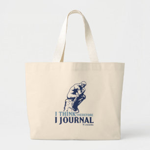 Grand Tote Bag Je pense que par conséquent j'inscris