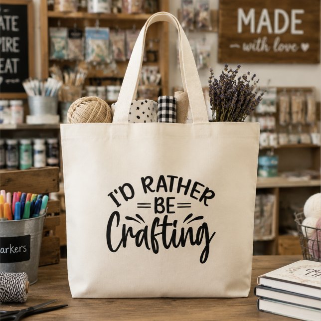 Grand Tote Bag Je préférerais bricoler (Créateur téléchargé)