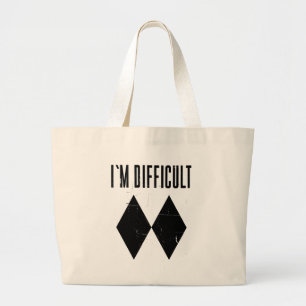 Grand Tote Bag Je suis difficile Ski Double Pistes de Diamant Noi