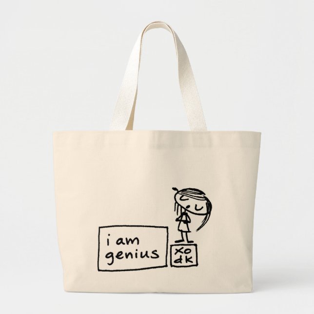 Grand Tote Bag je suis génie (Devant)