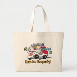 Grand Tote Bag Je suis ici pour les filles de chariot de golf de